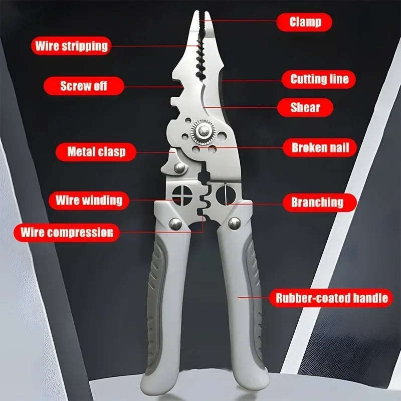 8.5-Inch Multifunctional Wire Stripping Pliers - Urbizia
