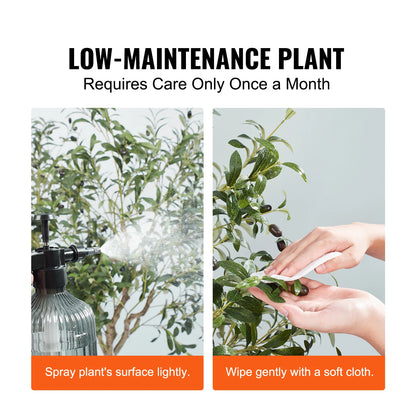 SucceBuy Artificial Olive Tree 4/5/6FT Tall Faux Plant Secure PE Material Anti-Tip Tilt Protection Low-Maintenance Tree for Home