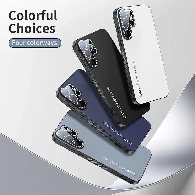 Luxury AG Matte Case For Samsung S25 S24 Ultra FE S25 Plus S24+ Magnetic PC Frosted 360 Bracket Stand Protective Cover