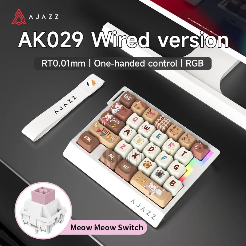 AJAZZ AK029 Wired Gaming Magnetic Switch Magnetic Rice Switch HIFI Edition, RGB Backlight, DIY Support