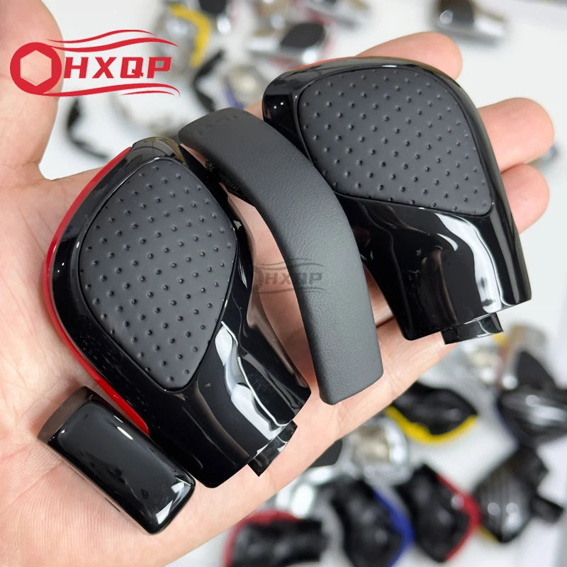 Black Chrome With Suede Leather Gear Shift Knob Side Cover DSG Emblem For VW Golf 6 7 R GTI Passat B7 B8 CC R20 Jetta MK6 GLI