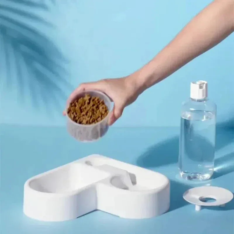 Automatic Drinking Love Pet Bowl Moisture-proof Cat Bowl Dog Basin Dual-use Multi-functional Drinking And Feeding - Urbizia