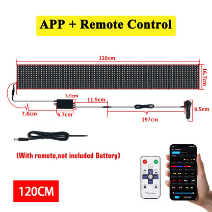 Truck Car Devil Eye LED Pixel Panel Light APP Remote Soft Foldable Lighting Scrolling Flexible For Board Windshield Accessorie