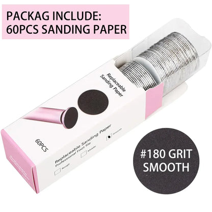 43mm 60pcs/Box Foot Dead Skin Sandpaper For Electric Nail File Cuticle Callus Replaceable Sanding Paper Professional Pedicure