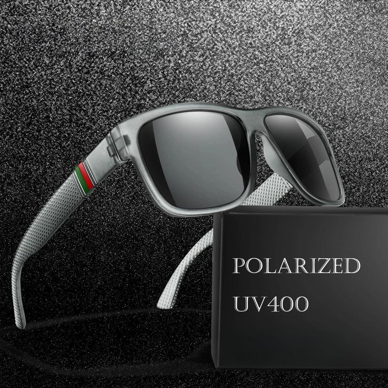 Classic Men Square Polarized Fishing Sunglasses Outdoor Driving Cycling Running Goggles Vintage Large Frame