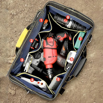 Multifunctional 13in-23inch Tool Bag Thicken Big Capacity Waterproof Wear-Resistant Toolkit MultiPocket Electrician Storage Bag