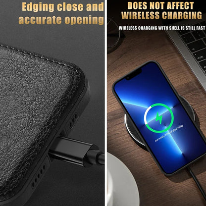 High Quality PU Leather Case for Apple iPhone 18 17 Pro Max 11 12 13 14 15 16 Plus Logo View Luxury Business Mobile Phone Cover
