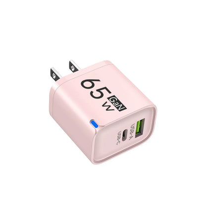 65W GaN Type C USB Fast Charge Chargers Dual Ports Cellphone Power Adapter For Samsung Huawei Xiaomi iPhone USB C Wall Charger
