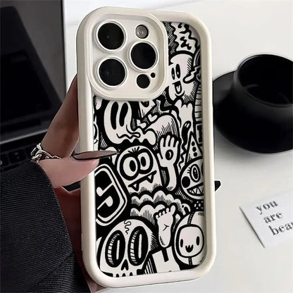 iPhone Black Graffiti Silicone Case