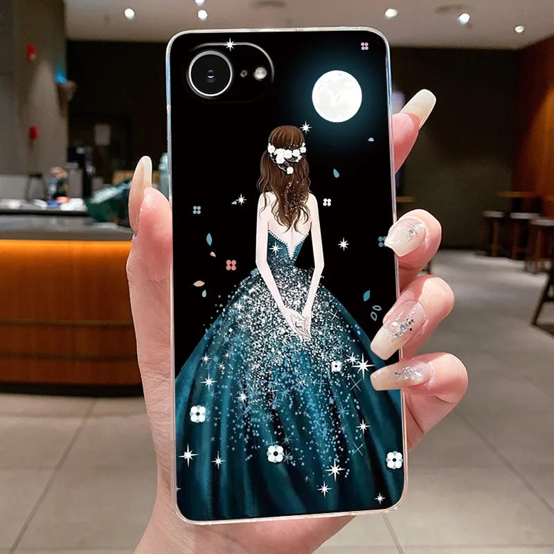 For iPhone 16e Case Clear Luxury Fashion Butterfly Flowers Soft TPU Silicone Jelly Back Cover for Apple iPhone 16e Phone Case