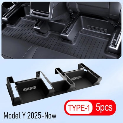 For Tesla Model Y Juniper 2025 2026 Under Seat Corner Guard Seat Slide Rail Protector Cover Anti-Kick Decor Flocking Accessories