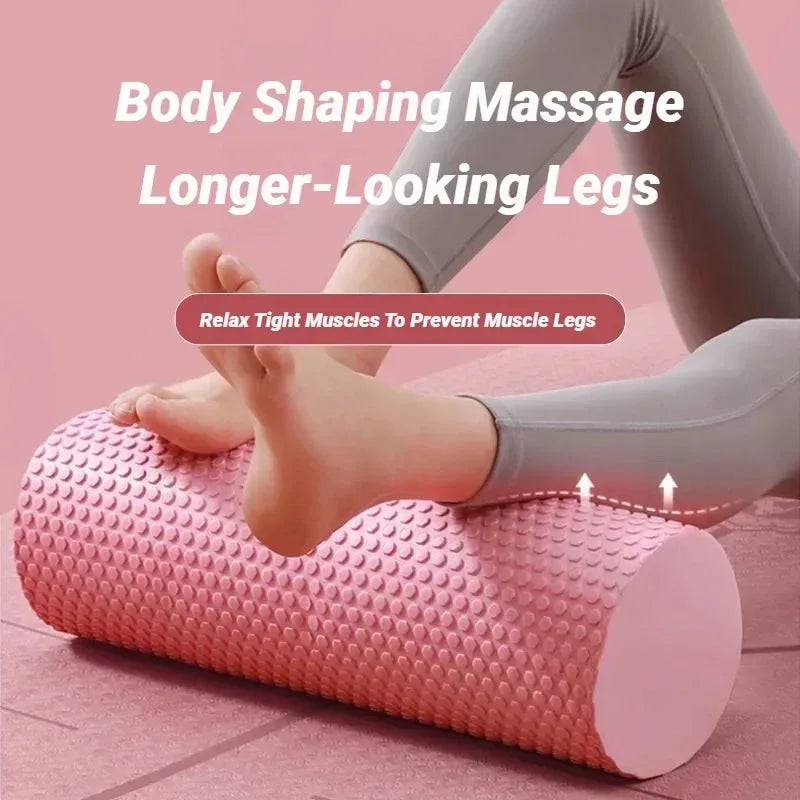 Hexagonal Yoga Roller: Round EVA Foam Cylinder for Pilates & Enhanced Home Workouts (Diameter 9.5cm, Length 29.7cm) - Urbizia