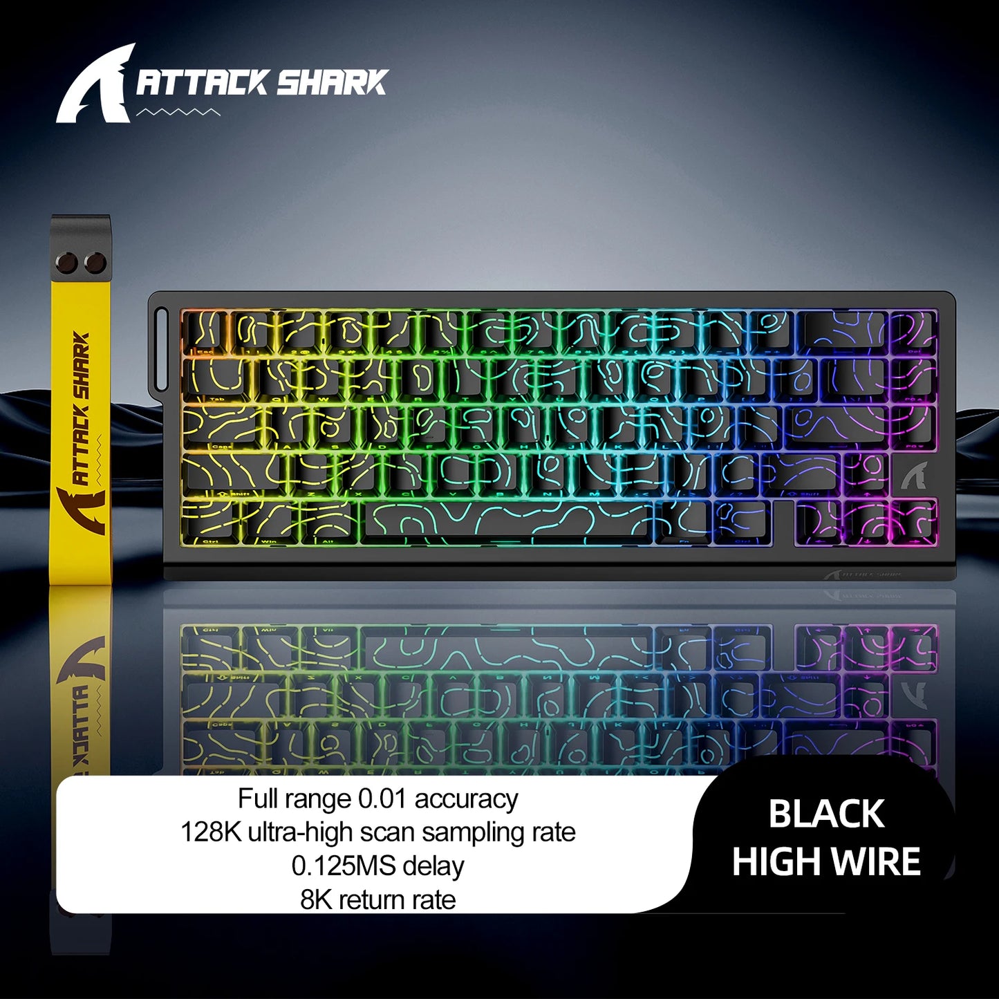 ATTACK SHARK X68HE Esports magnetic axis keyboard 8KHz return rate,total area 0.01mm,and 0.125ms rate class Ultra-low latency