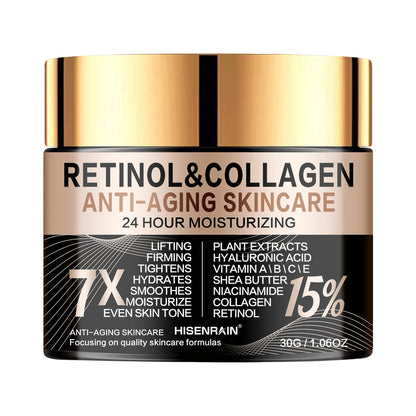 HISENRAIN Retinol Collagen Face Cream - Anti-Aging Intense Moisturizer, Reduce Wrinkles Fine Lines & Firm Skin.