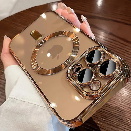 Desert Gold Clear Magnetic iPhone Case with Lens Protection