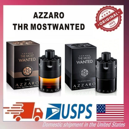 Azzaro The Most Wanted Intense Men's Eau De Parfum Collection For Men & Women, Top Selling EDT/EDP Fragrances | Chrome, Wanted, Chrome Extreme & More Deep Woody Spicy Warm Fragrance 100ml 3.4oz