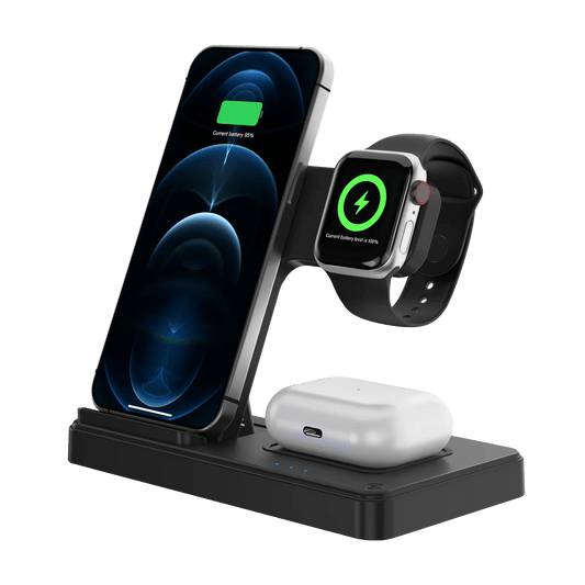 3 In 1 Wireless Charging Station Magnetic Fast Charging 18W Foldable For IPhone 16 15 14 13 12 Pro/Pro Max/Plus/Watch & Airpods