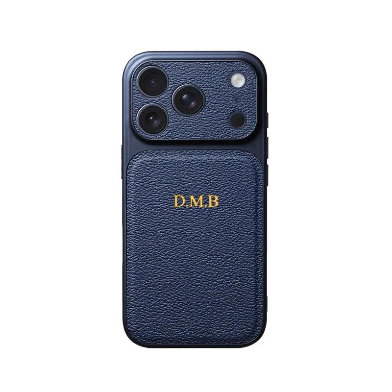Personalized Initial Letter Leather iPhone Case