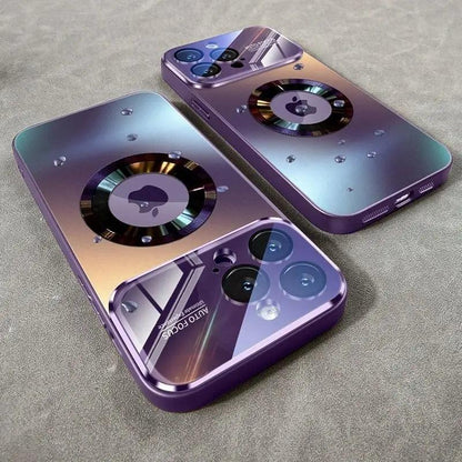 Luxury Glass Camera MagSafe Magnetic iPhone Shockproof Case