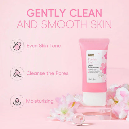 Sakura Exfoliating Gel Face Body Scrub Deep Cleansing Pores Gentle Peel For Blackhead Remove Smooth Brightening Skin 60g