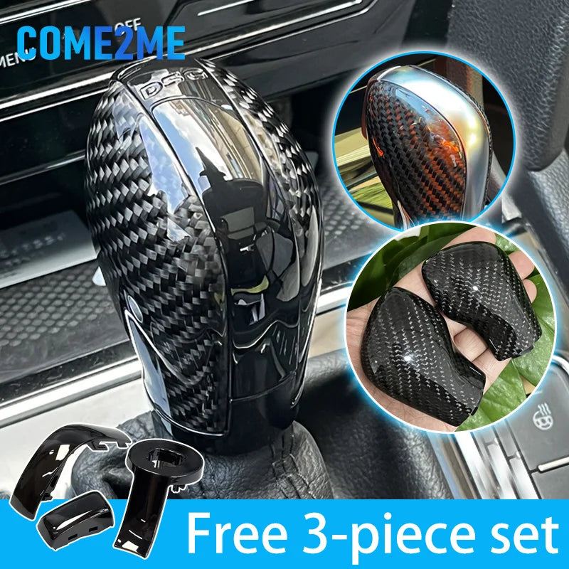 Carbon Fiber DSG Gear Knob Cover Shifter Trim for VW Golf 7 GTI R Tiguan Passat B7 B8 CC R20 Scirocco Jetta MK6 GLI Interior
