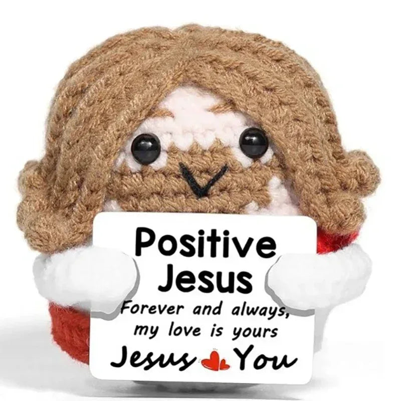 Positive Energy Crochet Doll Pocket Hug Handmade Knitted Plush Potato Plant Avocado Bee Turtle Duck Funny Emotional Support Gift - Urbizia