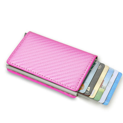 Carbon Fiber Credit Card Holder Wallets Men Brand Rfid Black Magic Trifold Leather Slim Mini Wallet Small Money Bag Male Purses