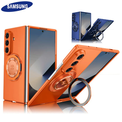 Luxury Military Armor Solid Color Magnetic 360 Bracket Phone Case For Samsung Z Fold 8 7 6 5 4 3 ZFold8Ultra for Magsafe Cover