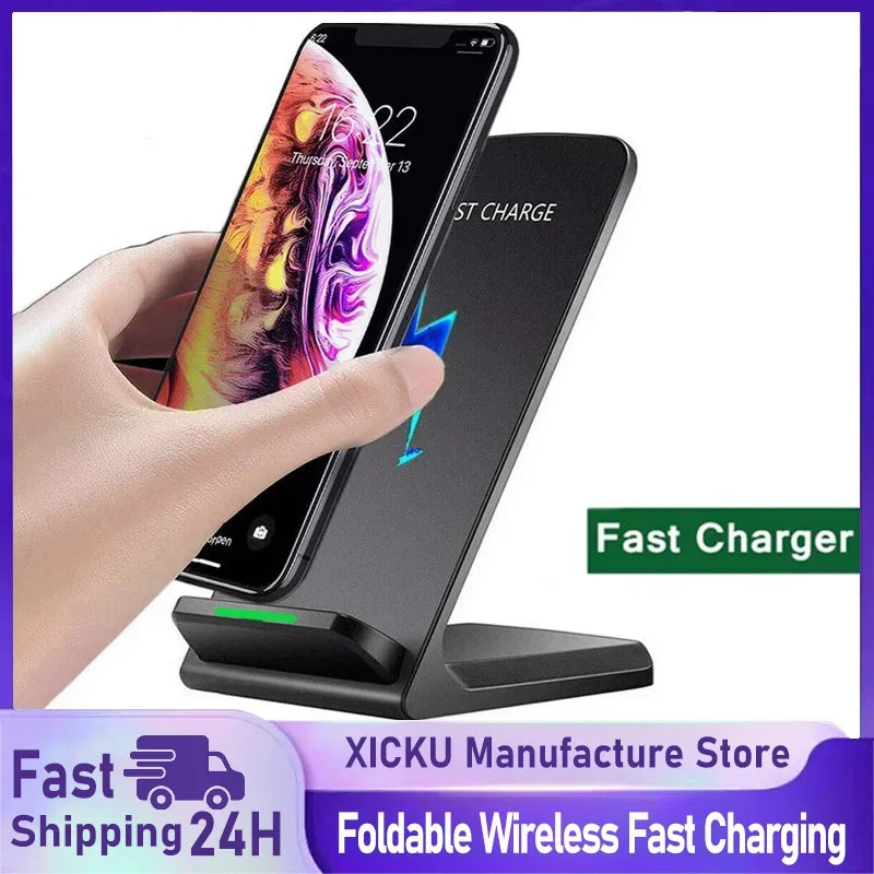 Wireless Charger Station Earphone Phone Fast Charging Charger Holder For iPhone 17 16 15 14 13 Pro Max Samsung S24 S23 Xiaomi