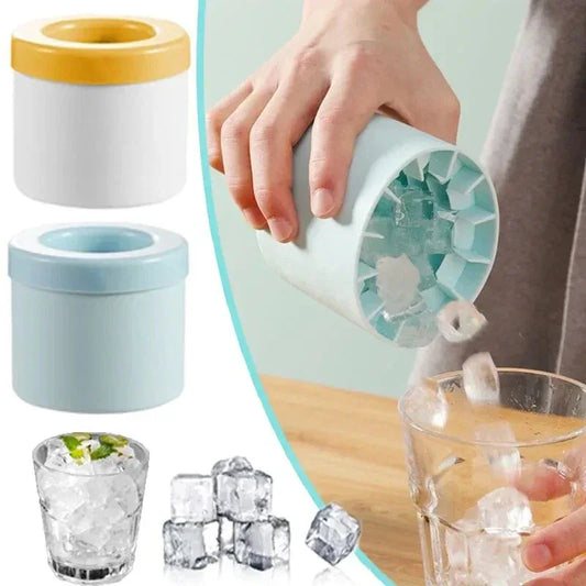 Silicone Round Ice Cube Mold Bucket Tray