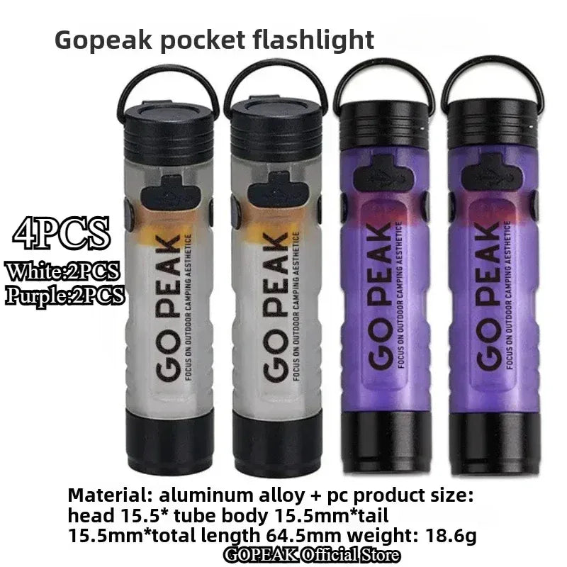 GOPEAK Pocket Mini Flashlight Outdoor Key Clip Cap Ambient Led Long Endurance Disaster Relief Emergency 5050 Small Light - Urbizia