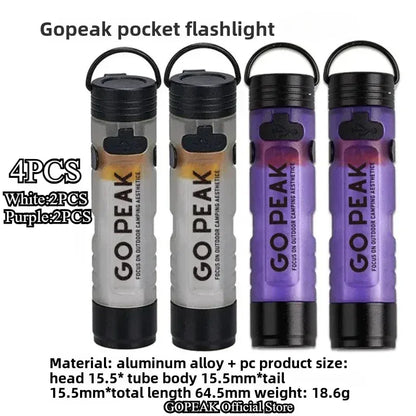 GOPEAK Pocket Mini Flashlight Outdoor Key Clip Cap Ambient Led Long Endurance Disaster Relief Emergency 5050 Small Light - Urbizia