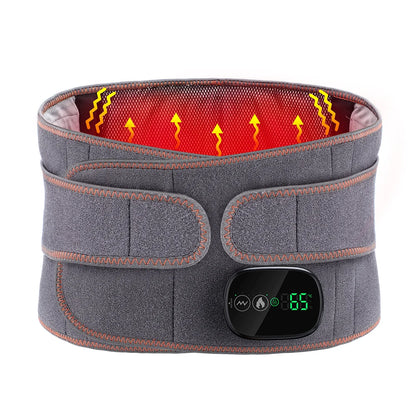 Heating Vibration Massager Belt Red Light Hot Compress Waist Support Brace Waist Back Massage Lumbar Support Belt