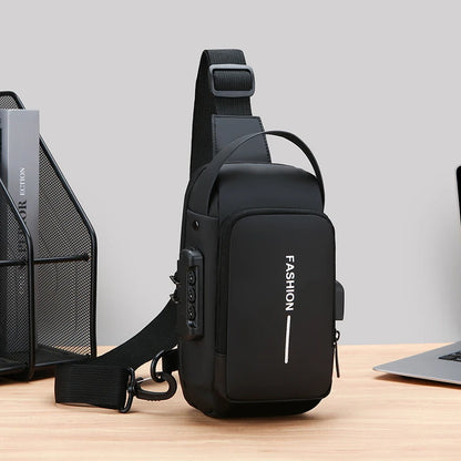 Men Anti Theft Chest Bag Shoulder USB Charging Crossbody Package School Short Trip Messengers Gym Men's Sling Sports Pack