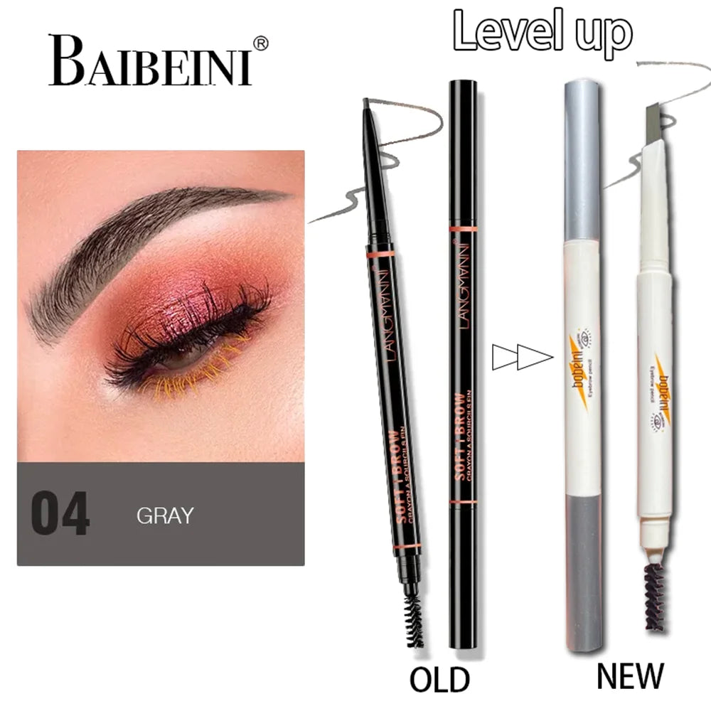 Thin-Head Double-Ended Eyebrow Pencil – Waterproof & Long-Lasting