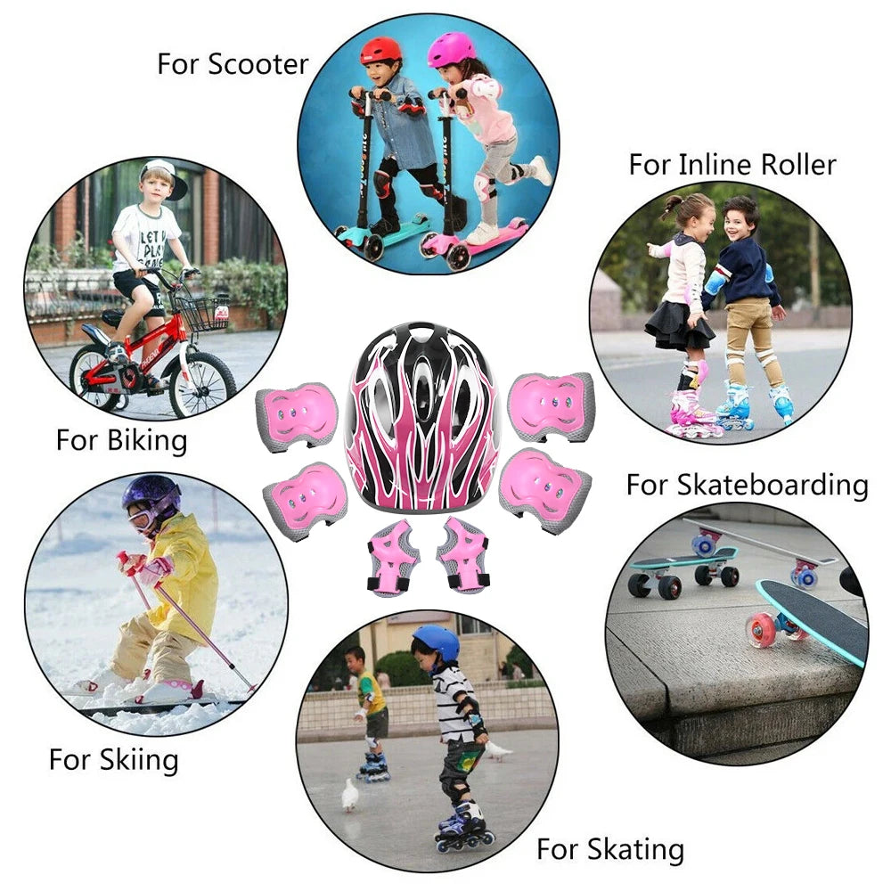 6PCS Knee & Elbow Pads Set with Wrist Guards - Multi-Sport Protective Gear for Kids/Adults - Cycling, Skating, Riding Safety