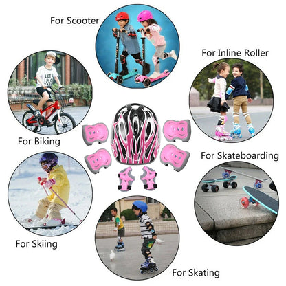 6PCS Knee & Elbow Pads Set with Wrist Guards - Multi-Sport Protective Gear for Kids/Adults - Cycling, Skating, Riding Safety