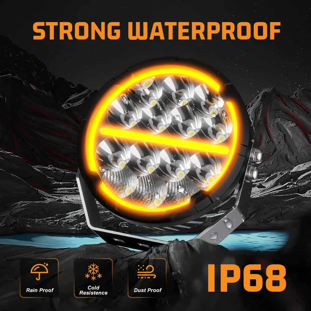 CO LIGHT LED Offroad Driving Lights 6.5 inch White & Amber DRL Spot-Flood Combo 60000LM Auxiliary Work Pods Cubes Light for 4x4