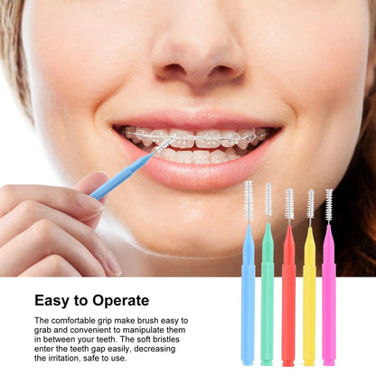 100pcs Interdental Brushes Dental Floss Toothpick Orthodontic Braces Brush Tooth Cleaning Tool Oral Care Tooth Cleaning Tool