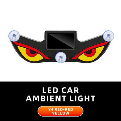 Solar Powered Car Neon Light Wireless Cool DEMON EYE Led Ambient Light Suction Cup USB Rechargeable Atmosphere Breathing Lamp