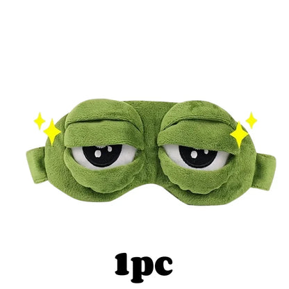3D Frog Sleep Mask Natural Sleeping Eyeshade Women Men Creative Cartoon Soft Portable Blindfold Travel Office Eyepatch