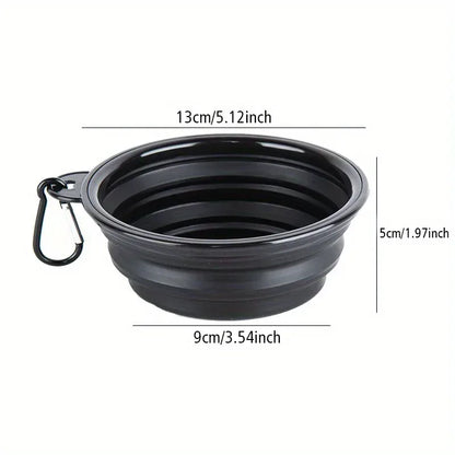 Dog Folding Bowl Portable Dog Travel Bowl Dog Food Water Bowl for Outdoor Walking Silicone Dog Food Water Bowl with Bowl Lip - Urbizia