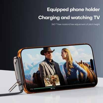 240W PD Fast Charging Type C to Type C Cable USB C to Type C Cable with Foldable Stand Phone Holder For iPhone 15 Xiaomi HUAWEI