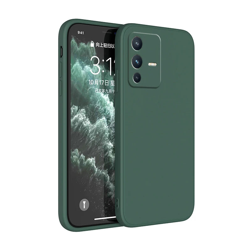 Soft Square Liquid Silicone Case for VIVO V23 Pro V23E V23Pro 5G Luxury Original Camera Protection Couples Cover Ultrathin Funda