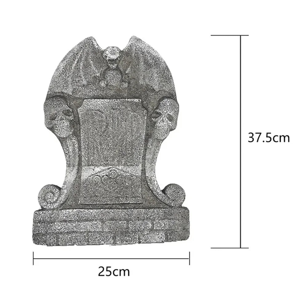 Halloween Foam Skeleton Tombstone – RIP Grave Bat Horror Props for Party & Haunted House