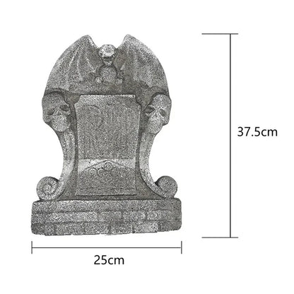 Halloween Foam Skeleton Tombstone – RIP Grave Bat Horror Props for Party & Haunted House