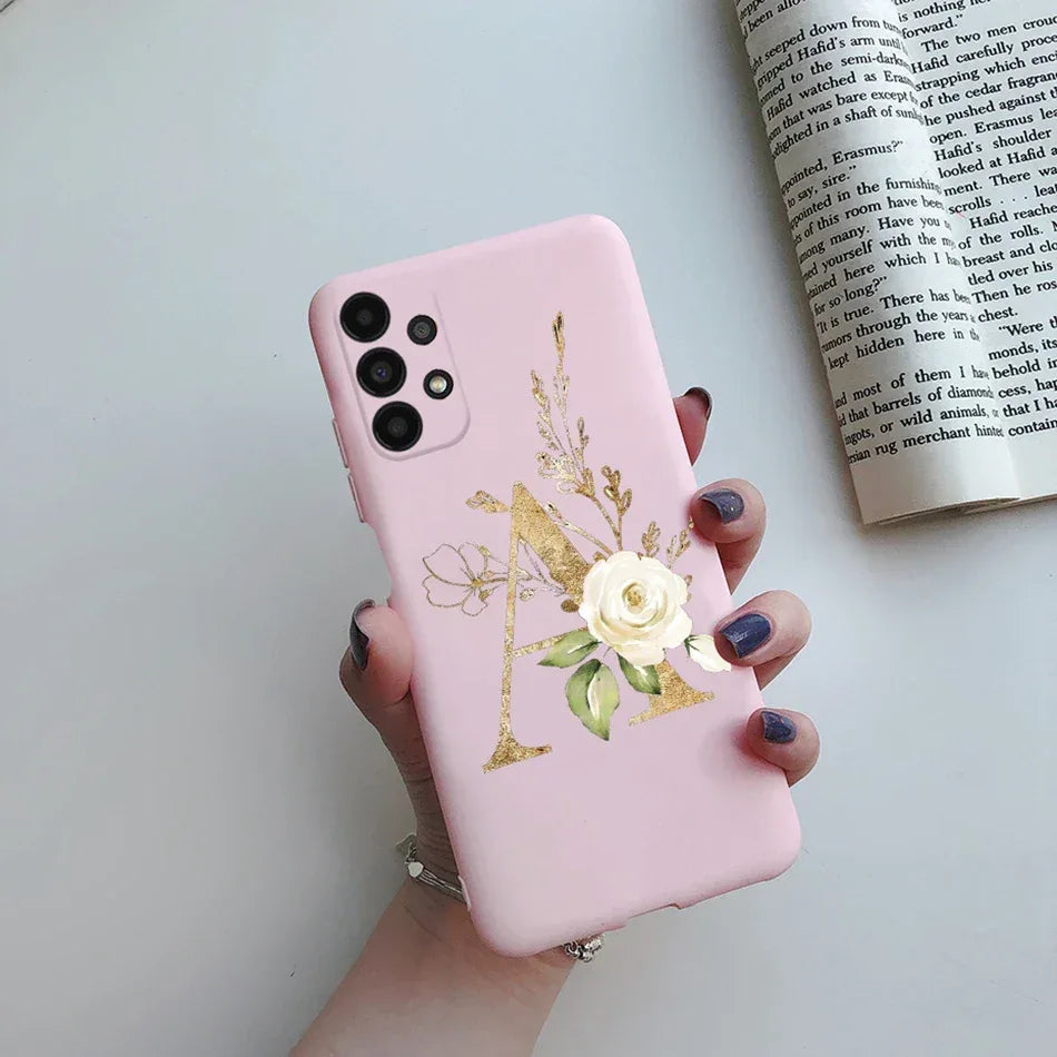 Flower Alphabet Soft TPU Case for Samsung Galaxy A Series
