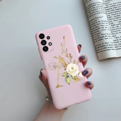 Flower Alphabet Soft TPU Case for Samsung Galaxy A Series