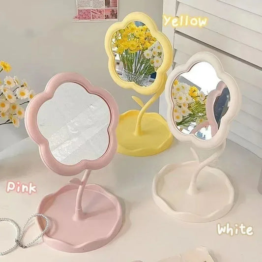 Mirror Desktop Flower Mirrors Creative Dormitory Desktop Online Celebrity Gao Yan Value Mirrors for Bedroom Home Decor Mirror - Urbizia