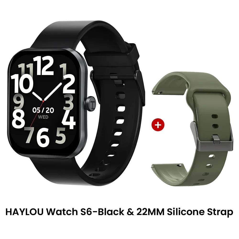 HAYLOU Watch S6 Smartwatch 2.01" HD Display Smart Watch Bluetooth Voice Callings IP68 Waterproof Fitness Tracking Smartwatch - Urbizia